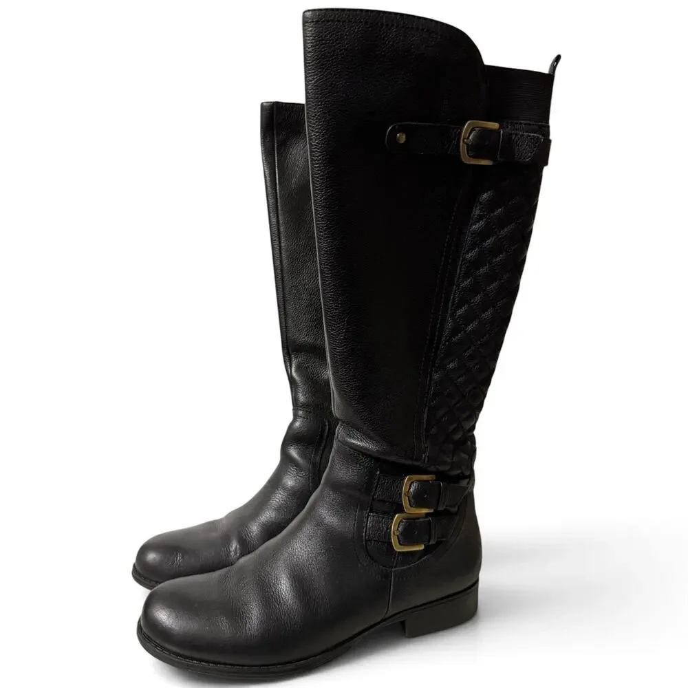 Naturalizer Jamon Black Riding Boots Size 7.5 M